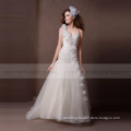 Sweetheart Line Pleated Tulle Wedding Dress With Handmade Flowers